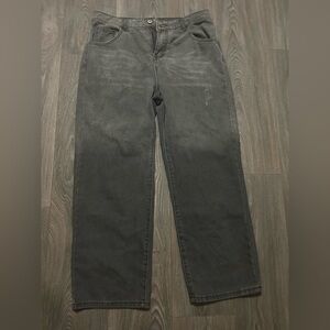 MANFINITY Charcoal Straight Men's Jeans With Ombré Effect